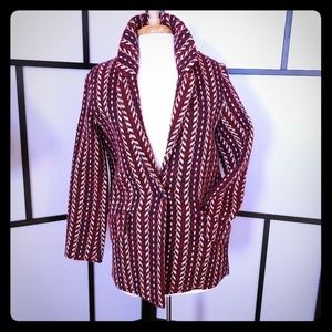 NWT FRNCH red/ blue herringbone coat